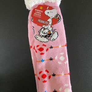 Peanuts Pink Sherpa Lined slipper Socks